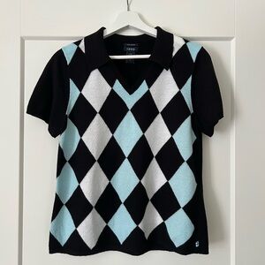 Izod Black Argyle Polo